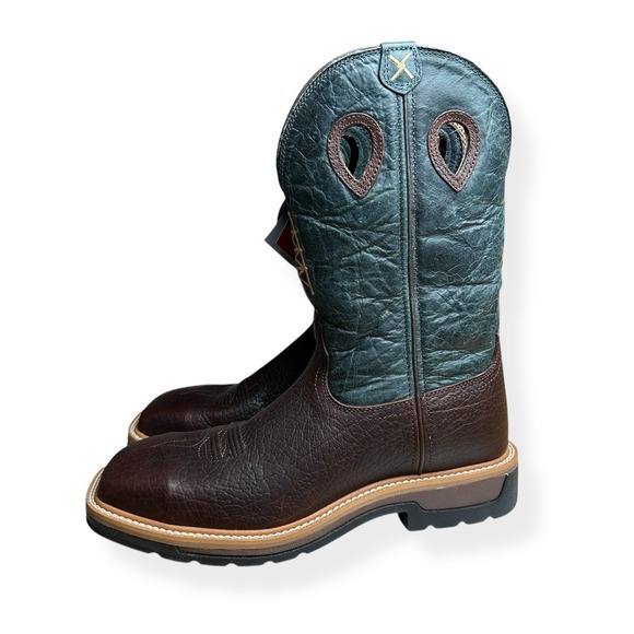 Twisted X 12" Steel Toe Lite Western Work Boots Blue Cognac Men's Size 10.5‎ D - Picture 5 of 16